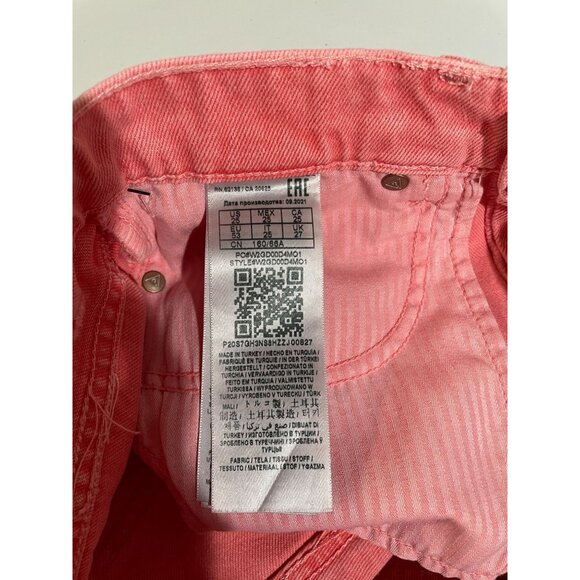 Guess Womens Pink Denim Shorts Size 25 Frayed Hem Unique Dye Wash - Picture 14 of 16